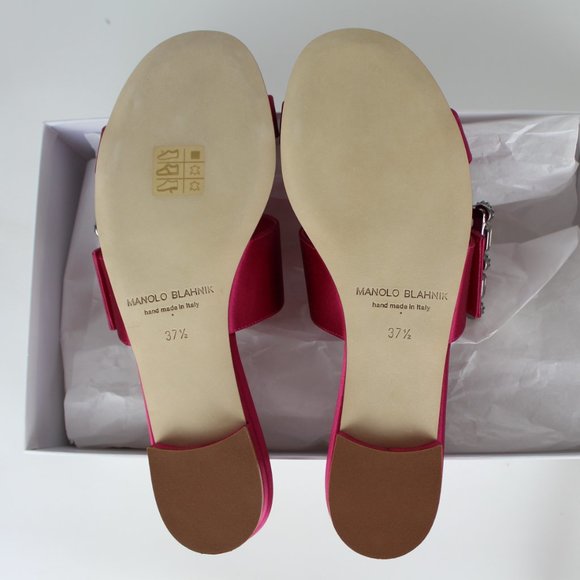 NEW MANOLO BLAHNIK Crystal Buckle Sandals- Evening, Wedding, Cocktail, Party - Picture 11 of 12